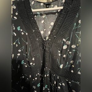 Torrid Sleeveless Black and Floral Blouse